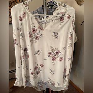 Womens Ophelia Roe Floral Long Sleeve Blouse Size XL
